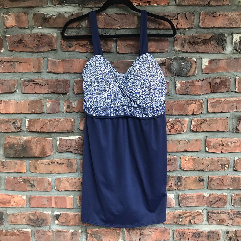 Lands End Women's Swimdress Dresskini Swimsuit